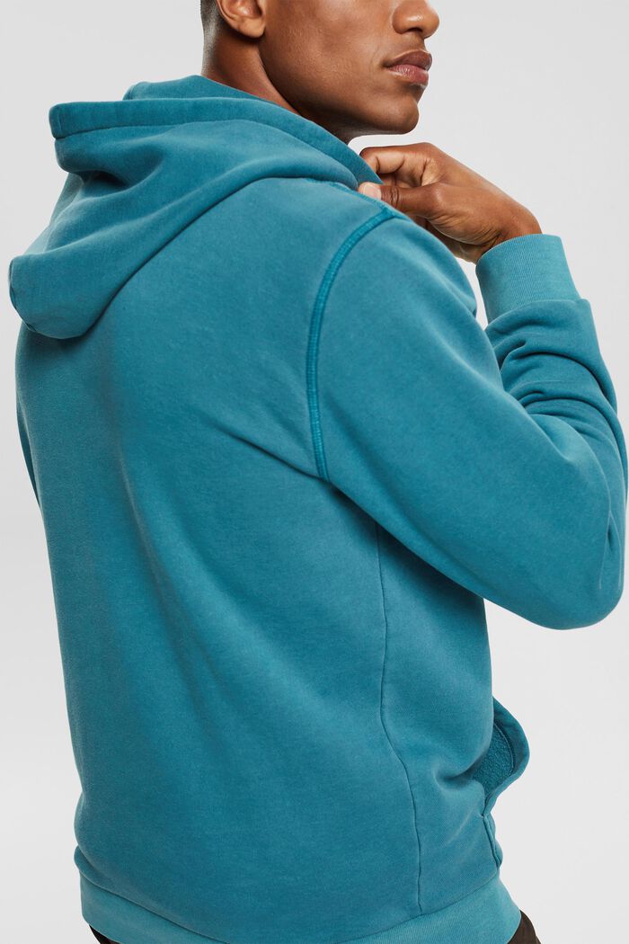 sweatshirt med huva, TEAL BLUE, detail image number 0