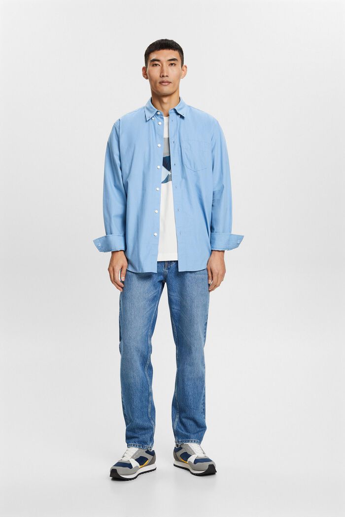 Button down-skjorta i poplin, 100% bomull, LIGHT BLUE, detail image number 5
