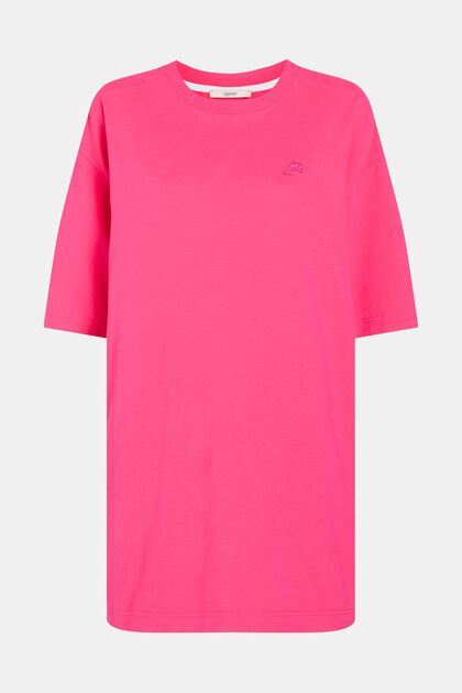 T-shirtklänning med delfinmärke, PINK, overview
