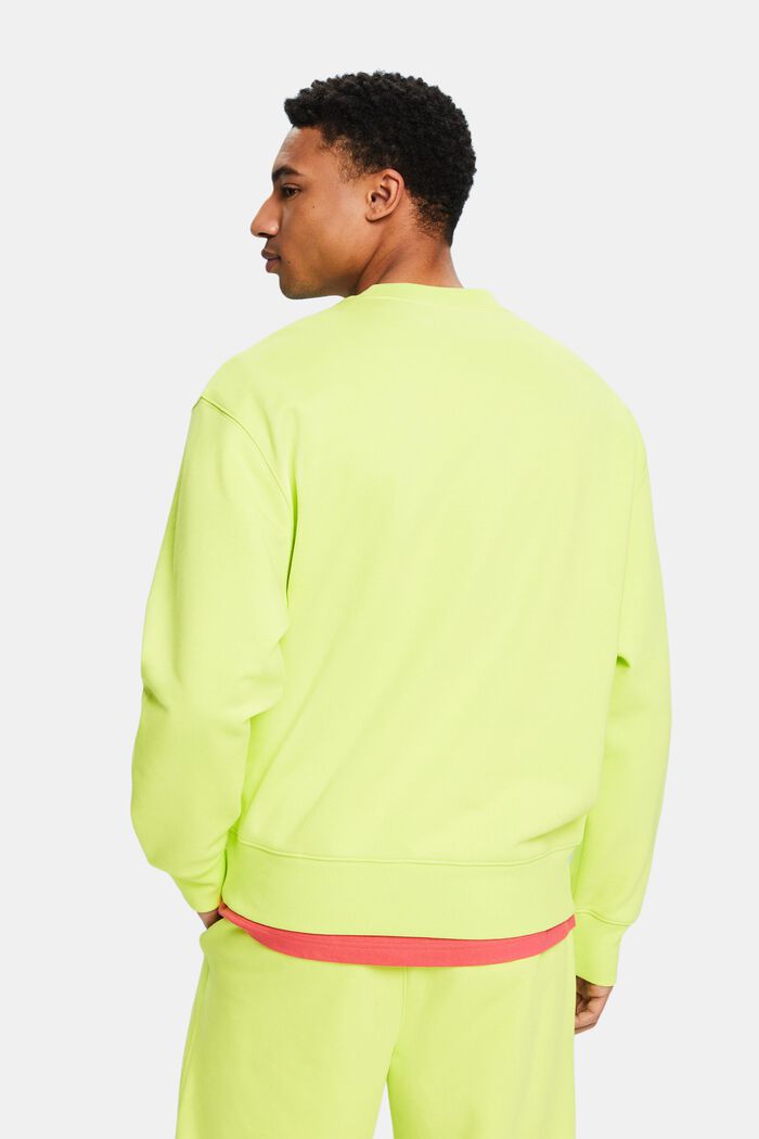 Sweatshirt i bomullsfleece med logo, unisexmodell, BRIGHT YELLOW, detail image number 2