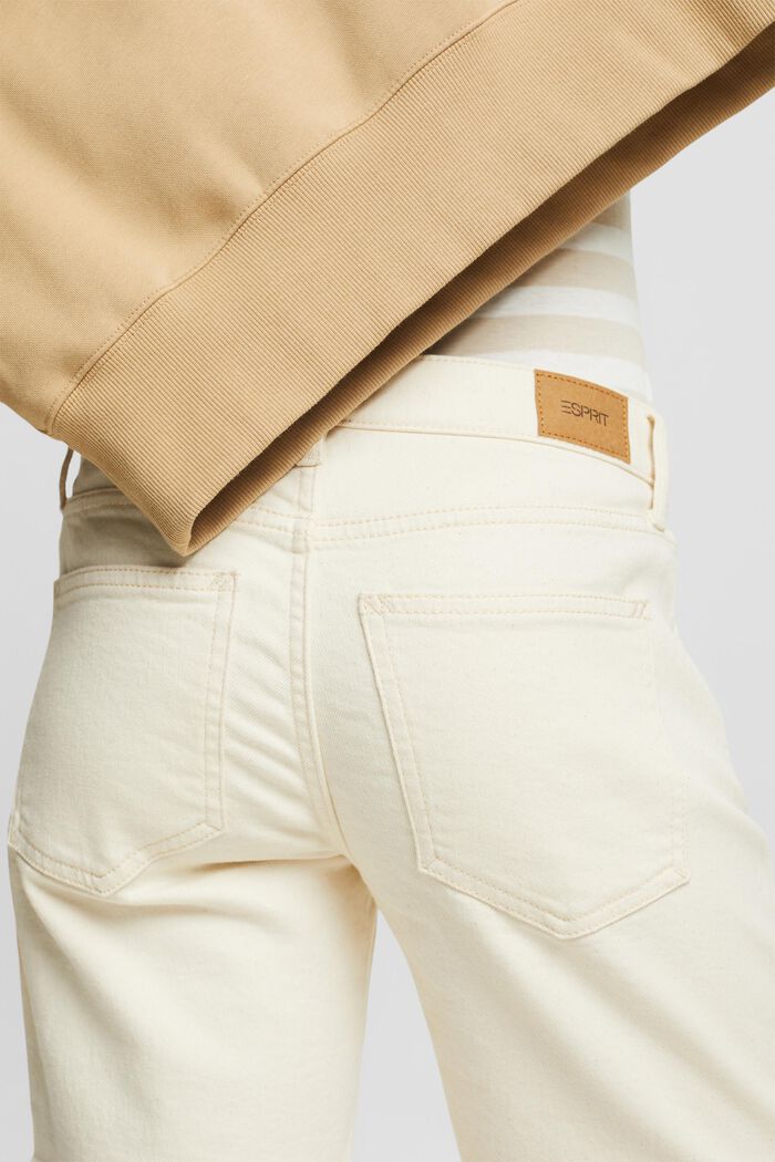 Klassiska retro-jeansshorts med medelhög midja, OFF WHITE, detail image number 4
