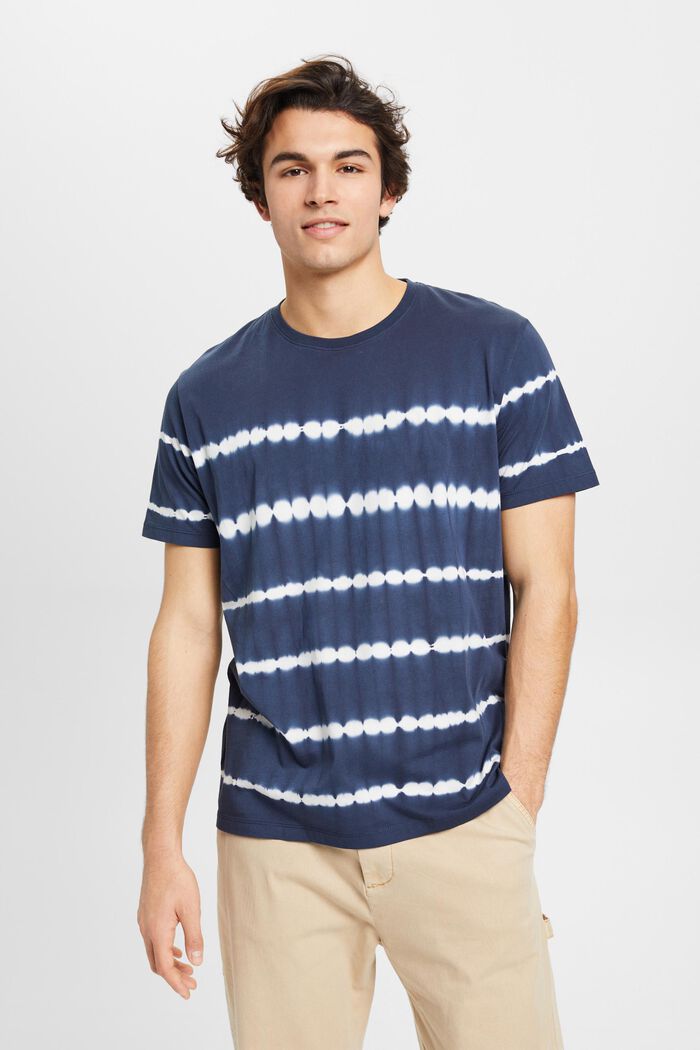 T-shirt i bomull med batik, NAVY, detail image number 0