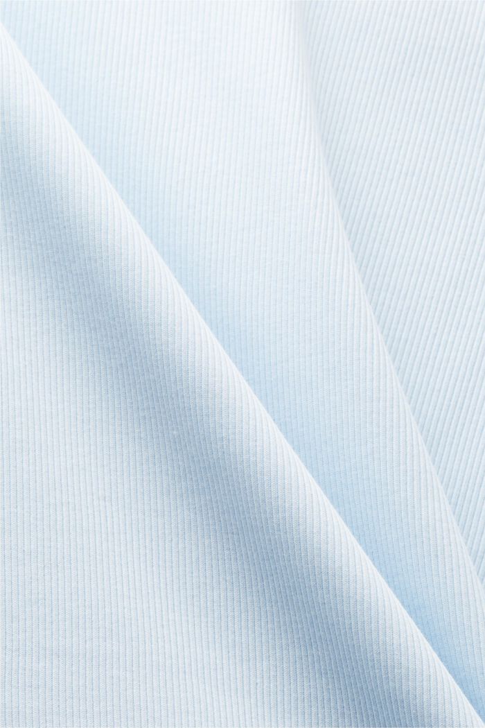 T-shirt i bomullsjersey med rund ringning, PASTEL BLUE, detail image number 5