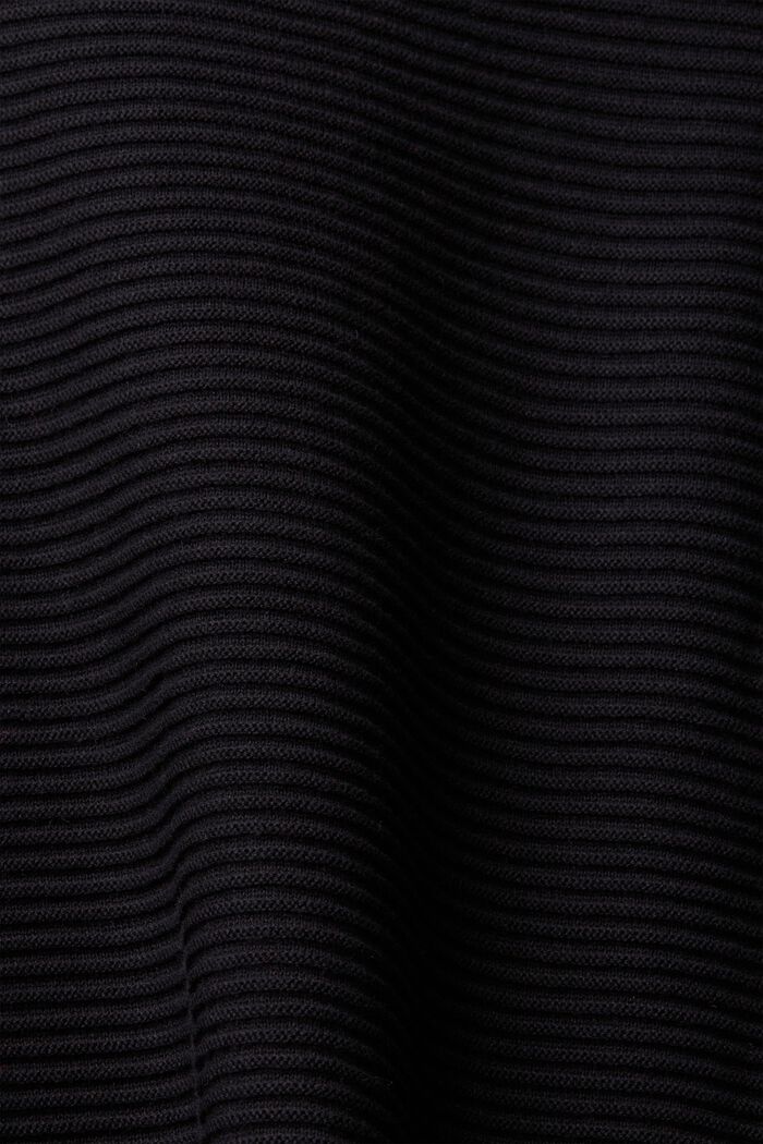 Strukturerad tröja med hög krage och dragsko, BLACK, detail image number 5