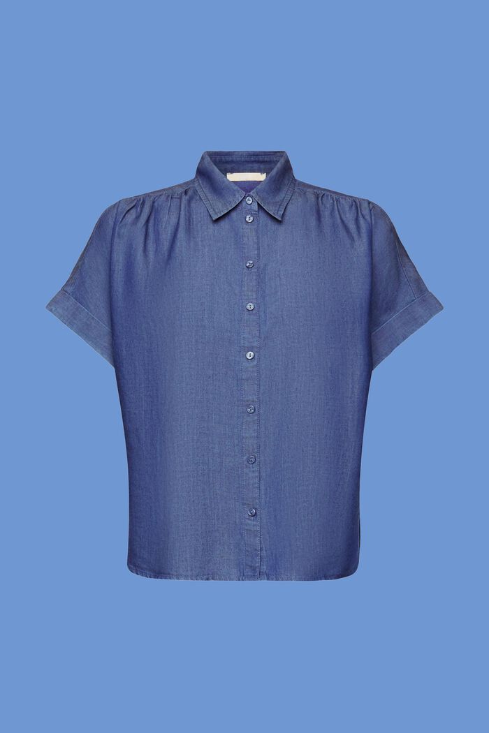 Skjortblus i oversizemodell, TENCEL™, BLUE DARK WASHED, detail image number 7