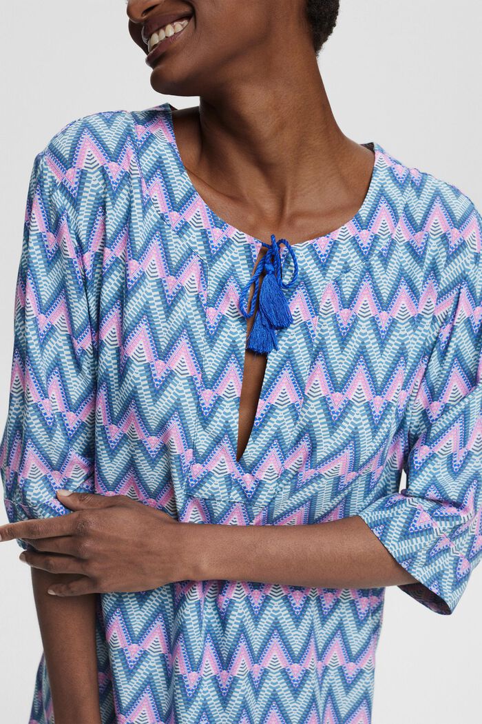 Tunika med mönster, LENZING™ ECOVERO™, BRIGHT BLUE, detail image number 2