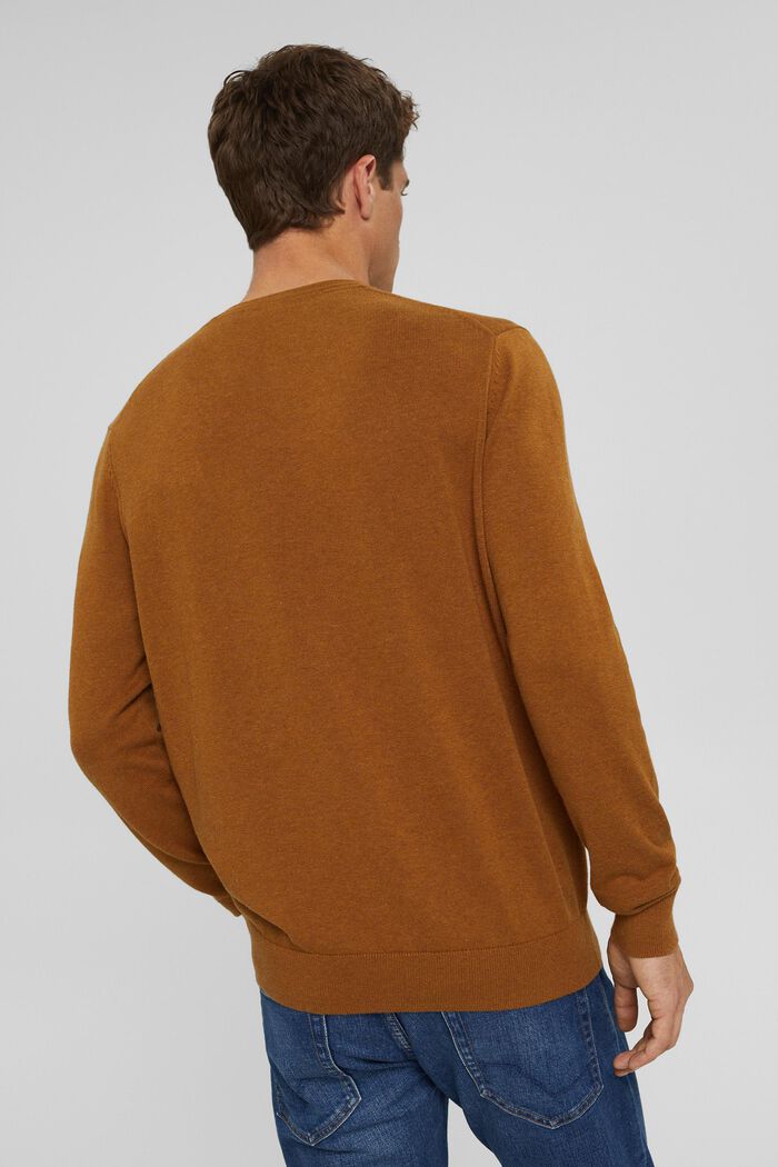 V-ringad tröja i 100% pimabomull, CAMEL, detail image number 3