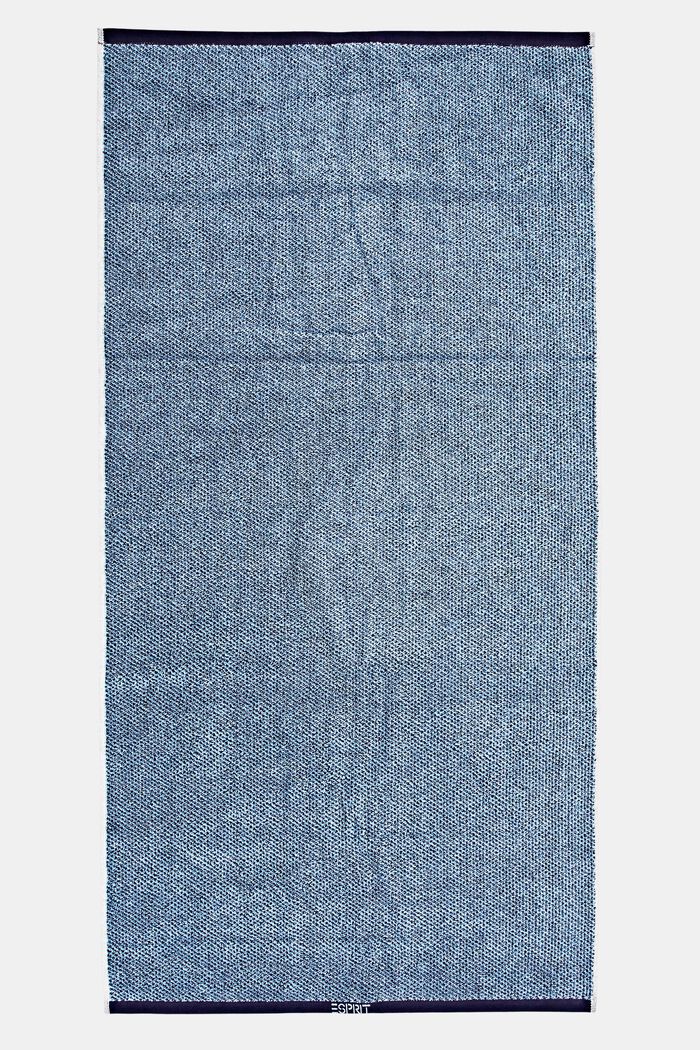 Melerad handduk, 100% bomull, NAVY BLUE, detail image number 2