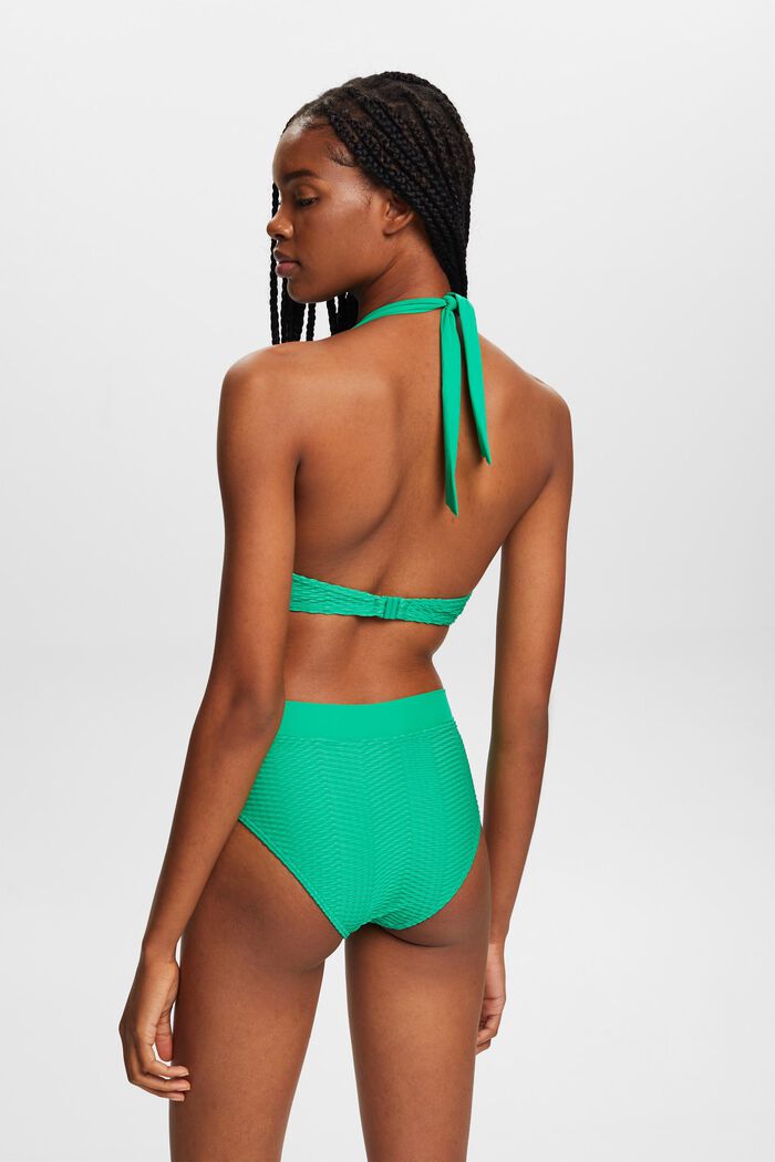Återvunnet: Texturerad bikiniöverdel med bygel, GREEN, detail image number 2