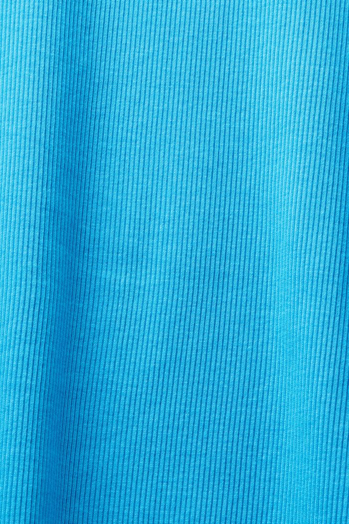 Ribbad topp med rund ringning, BLUE, detail image number 5