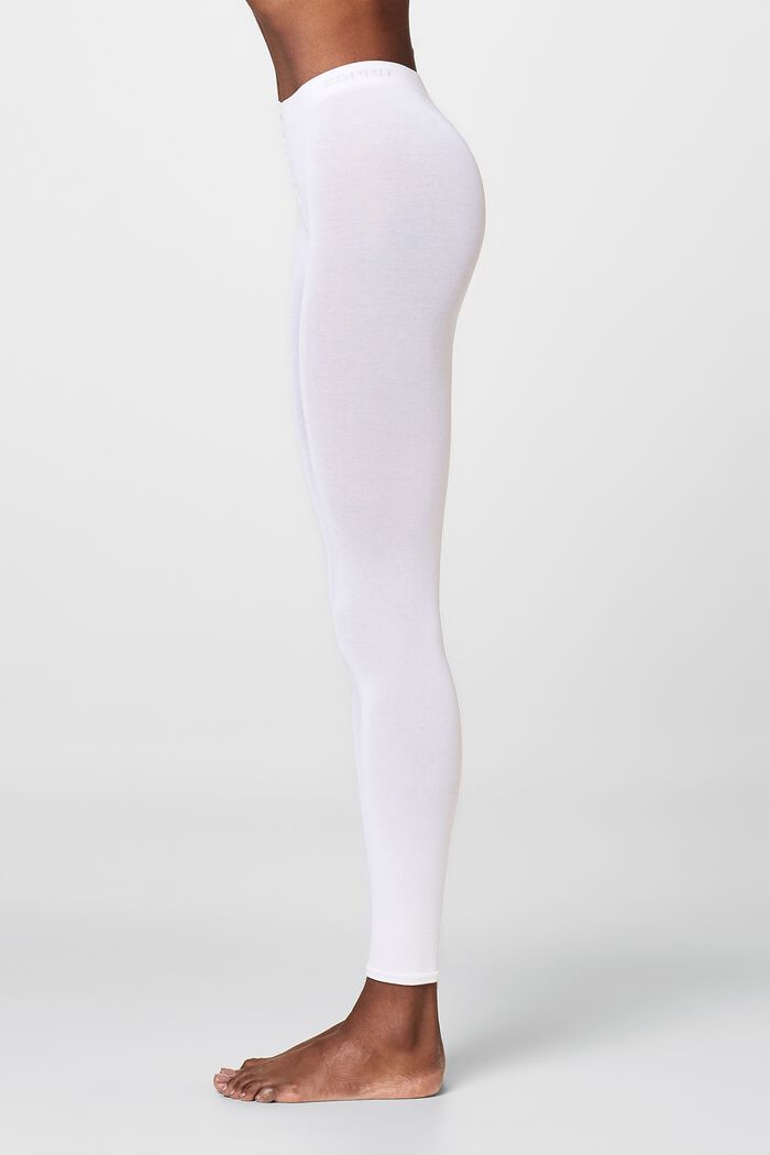 Ogenomskinliga leggings, bomullsmix, WHITE, detail image number 3