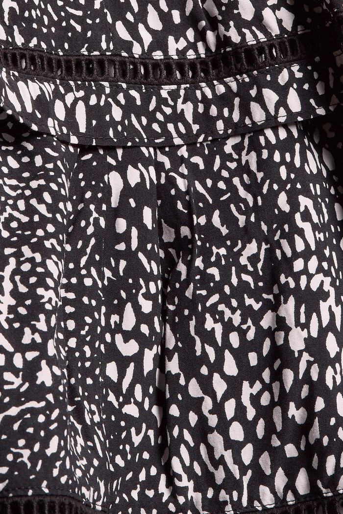 Volangkjol med mönster, LENZING™ ECOVERO, BLACK, detail image number 4