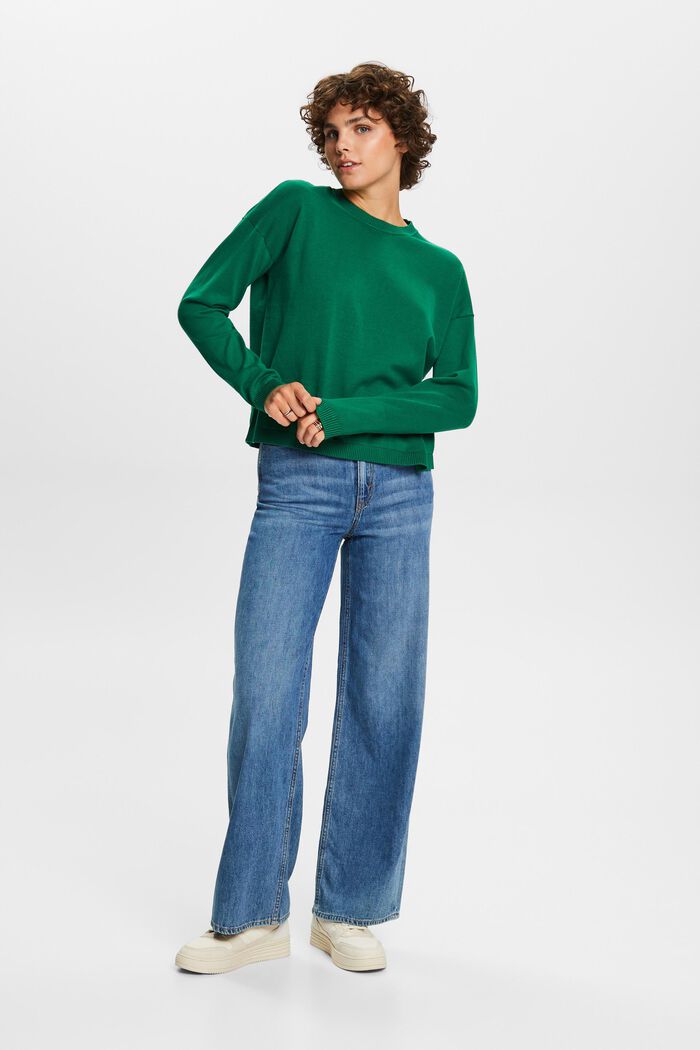 Oversize-tröja, 100% bomull, DARK GREEN, detail image number 5