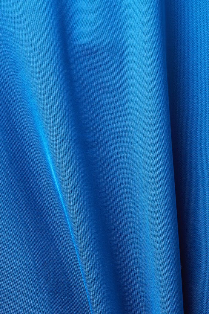 Peplumblus i satin med draperade detaljer, BRIGHT BLUE, detail image number 5