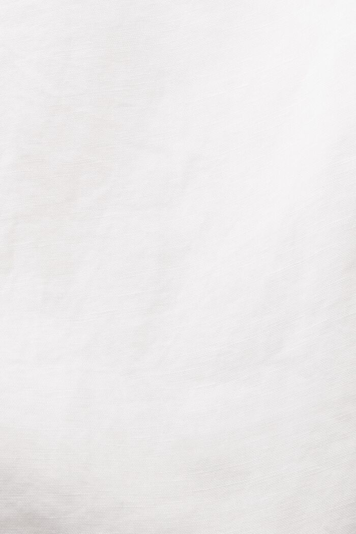 Kortärmad skjorta av linne-bomullsmix, WHITE, detail image number 5