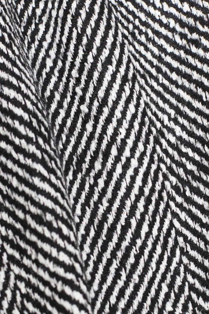 Fiskbensmönstrad kappa i ullblandning, BLACK, detail image number 3