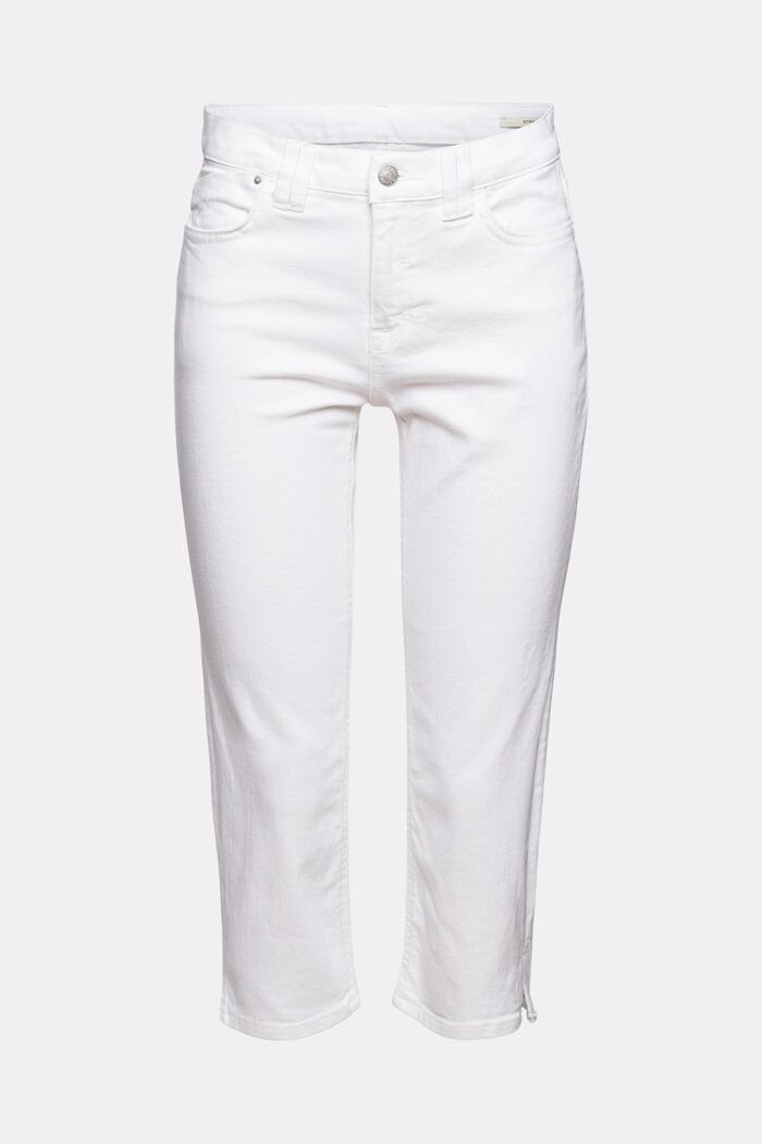 Jeans i caprilängd, WHITE, overview