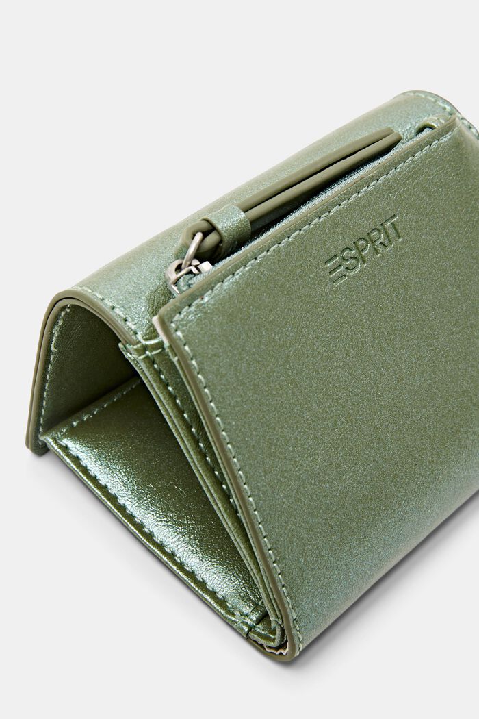 Glansig plånbok med viklock, LIGHT AQUA GREEN, detail image number 1