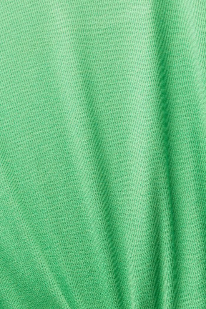 Ribbad V-ringad T-shirt, CITRUS GREEN, detail image number 5