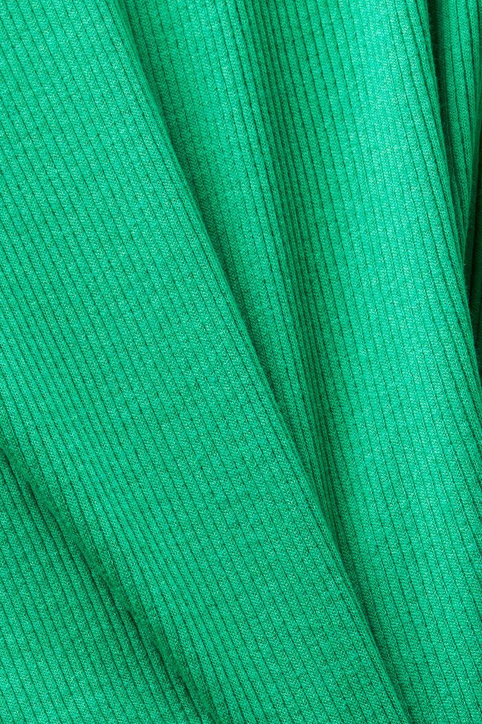 Ribbstickad långärmad tröja i jersey, GREEN, detail image number 5