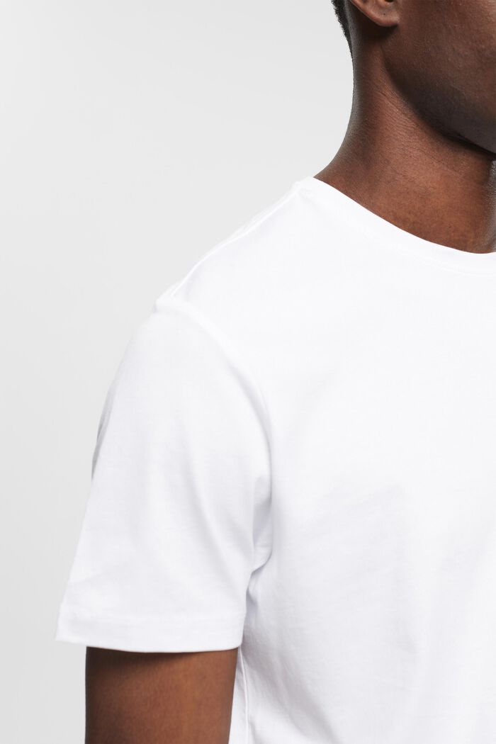 T-shirt i pimabomull med smal passform, WHITE, detail image number 2