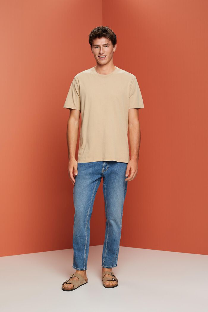 Plaggfärgad T-shirt i jersey, 100% bomull, SAND, detail image number 4
