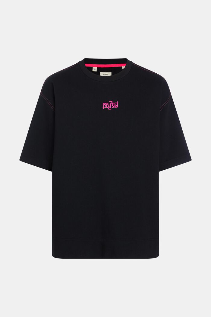 Sweatshirt i avslappnad passform med neontryck, BLACK, detail image number 5