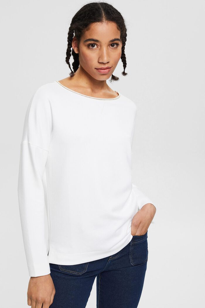 Sweatshirt med metalliceffekt, WHITE, detail image number 0