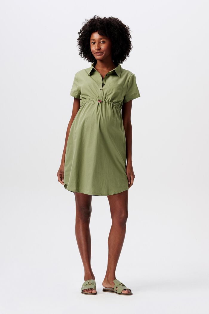MATERNITY Skjortklänning med amningsfunktion, OLIVE GREEN, detail image number 1