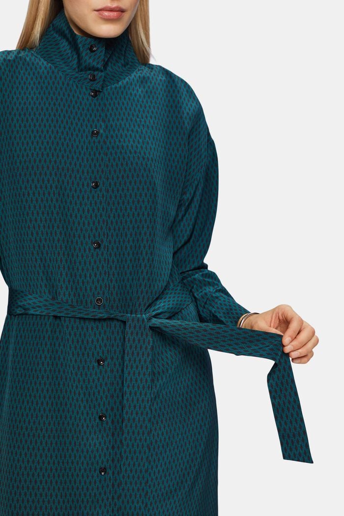 Skjortklänning i siden, EMERALD GREEN, detail image number 3