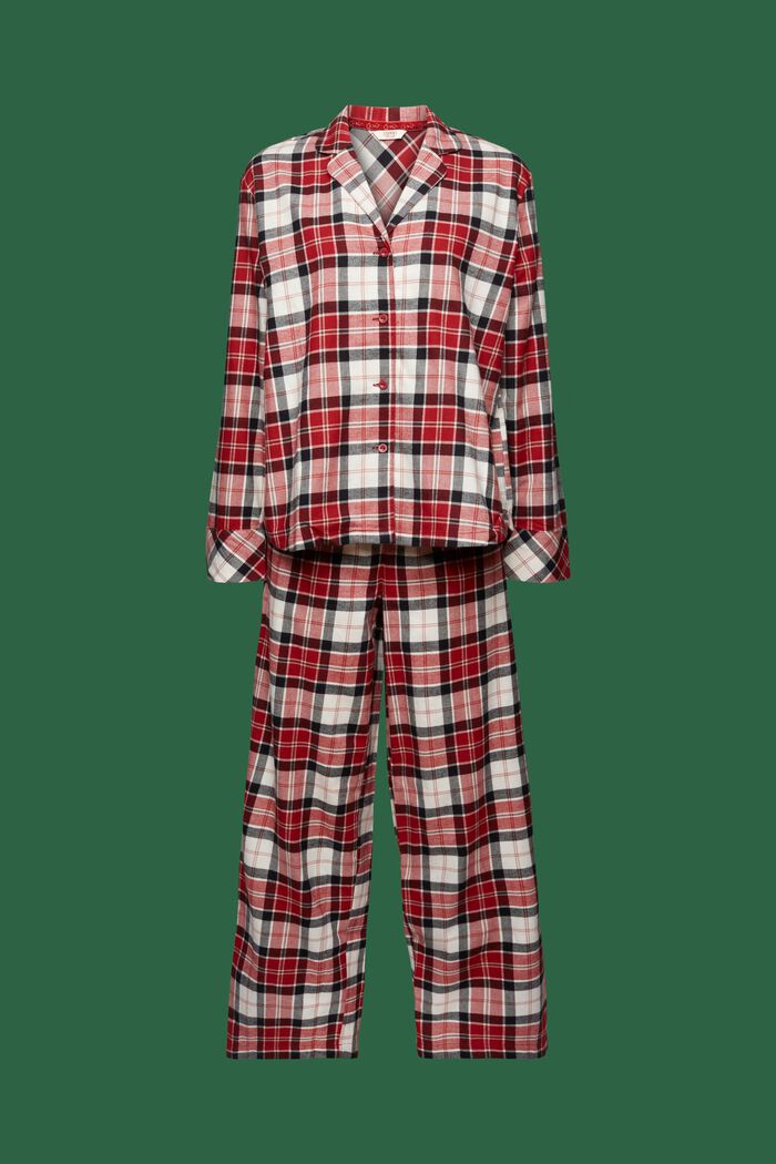 Rutig pyjamas i flanell, NEW RED, detail image number 5