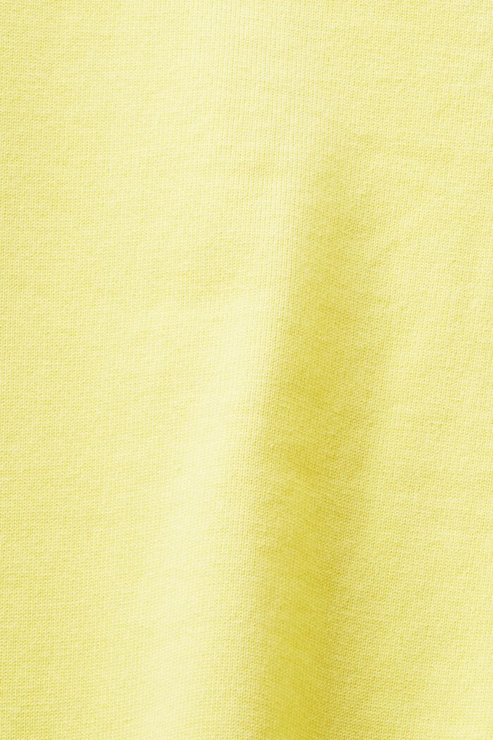 Stickad rundringad tröja, PASTEL YELLOW, detail image number 4
