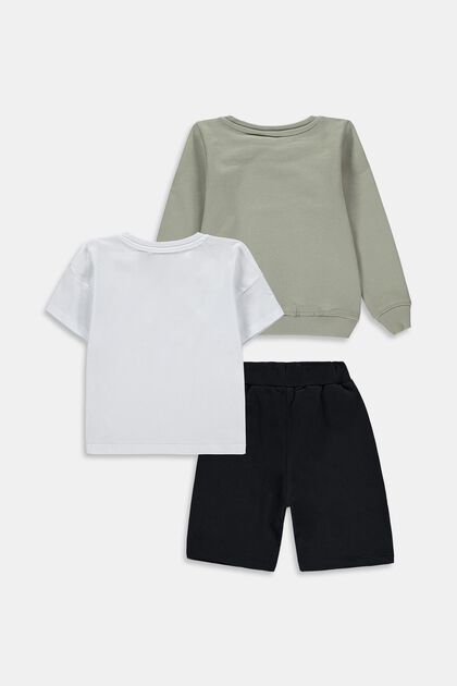 Mixat set: Sweatshirt, T-shirt och shorts
