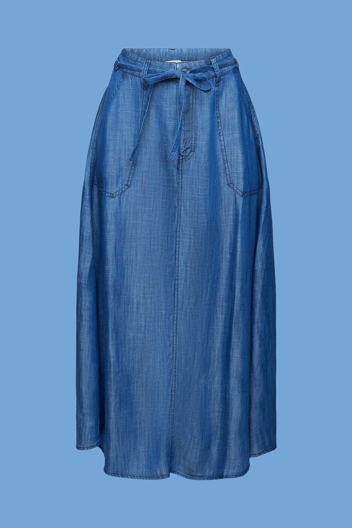 Av TENCEL™: Midikjol i jeanslook, BLUE MEDIUM WASHED, detail image number 6