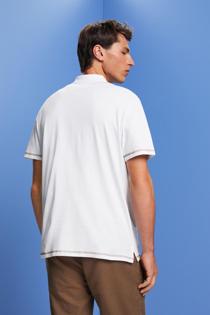 Tenniströja i jersey, 100 % bomull, WHITE, detail image number 3