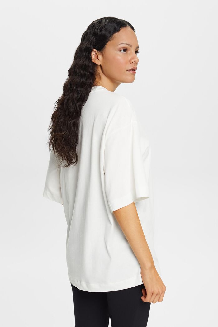 Oversize-T-shirt i bomull, OFF WHITE, detail image number 4