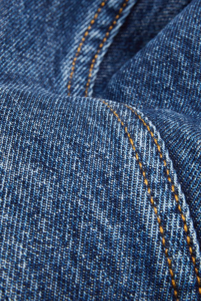 Jeans med raka ben i hållbar bomull, BLUE DARK WASHED, detail image number 7