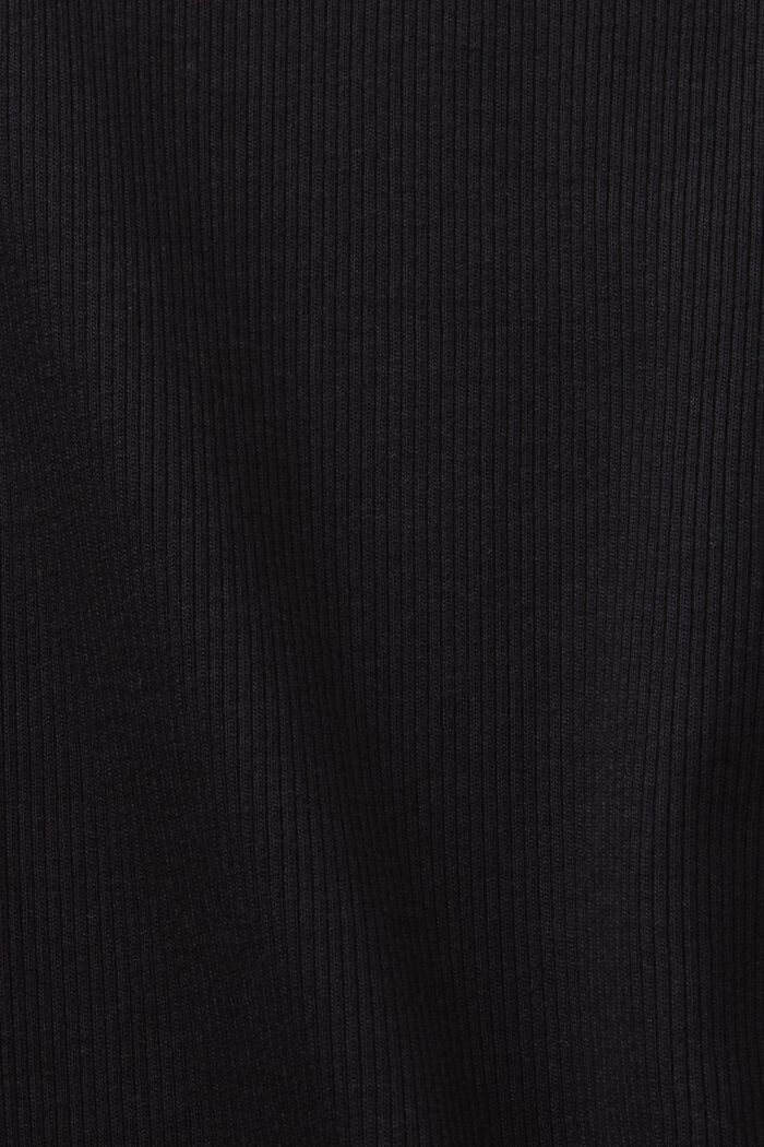 T-shirt i bomullsjersey med rund ringning, BLACK, detail image number 5