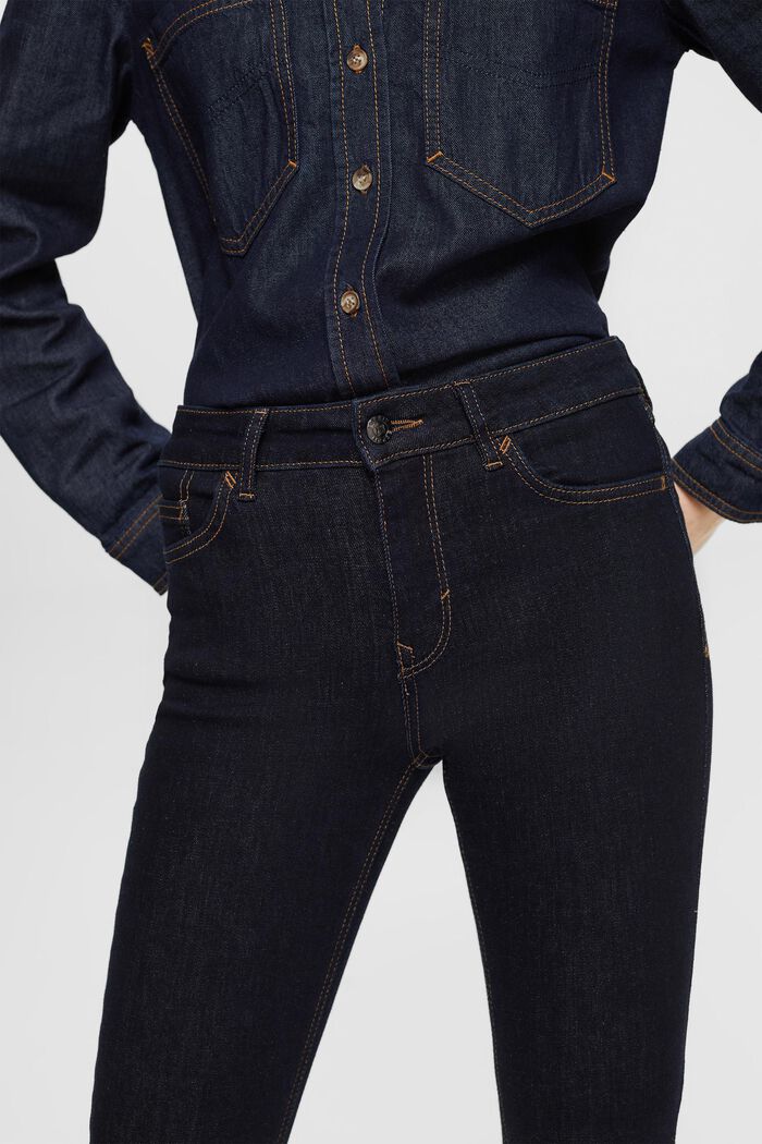 Skinny-jeans med utsvängda benslut, BLUE DARK WASHED, detail image number 2