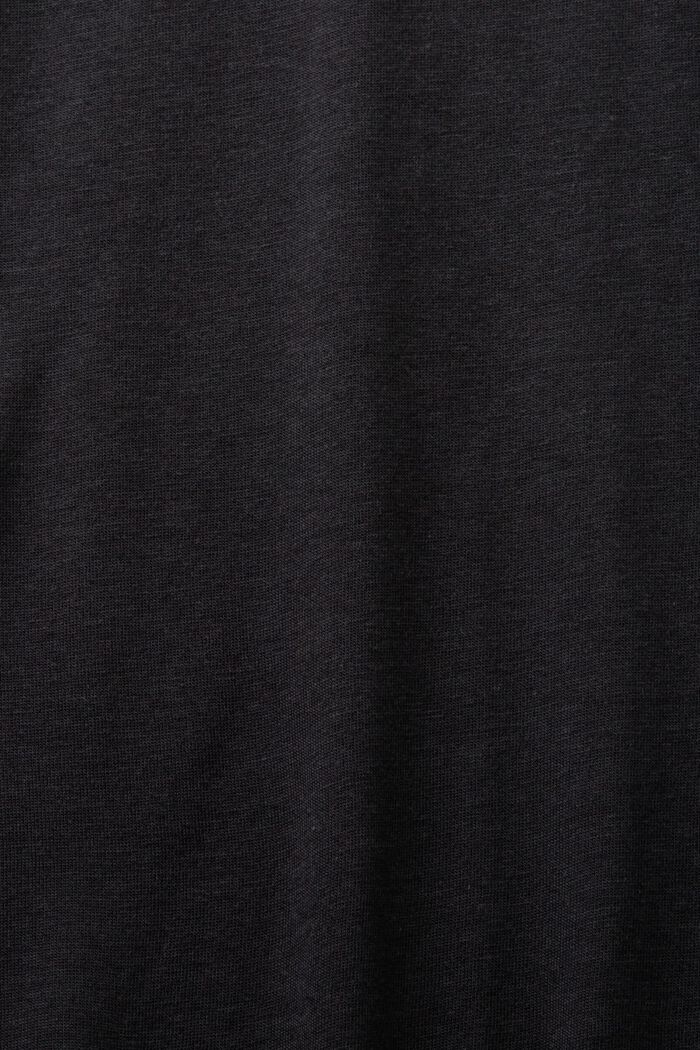 Polotröja i jersey av bomullsmix, BLACK, detail image number 5