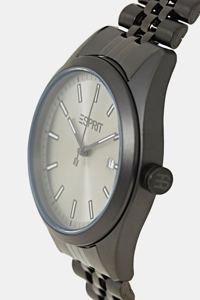 Klocka i rostfritt stål med länkarmband, BLACK, detail image number 1