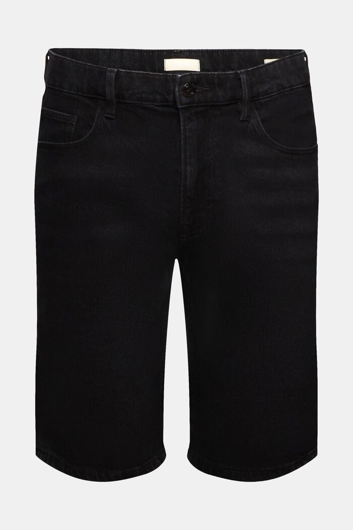 Jeansshorts med smal passform, BLACK DARK WASHED, detail image number 6