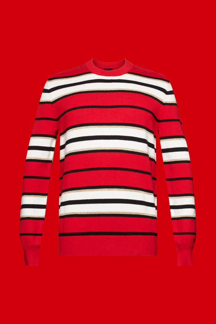 Randig tröja med kashmir, RED, detail image number 6