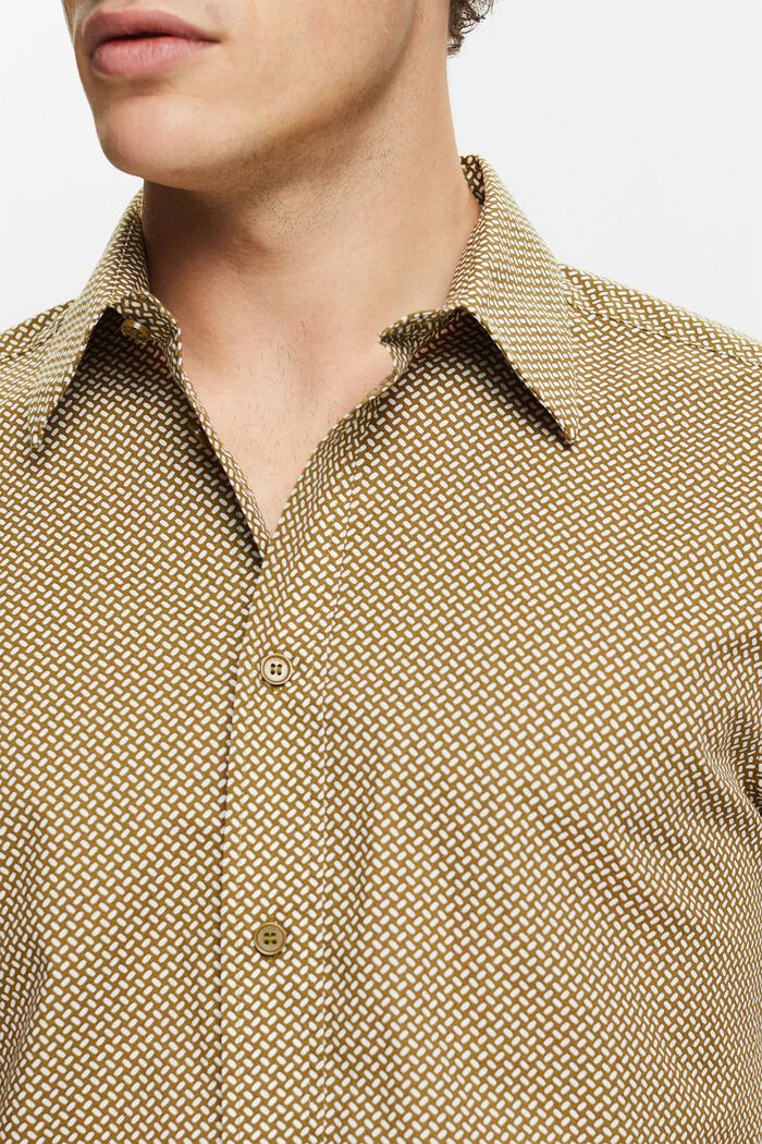 Mönstrad kortärmad skjorta, OLIVE, detail image number 3