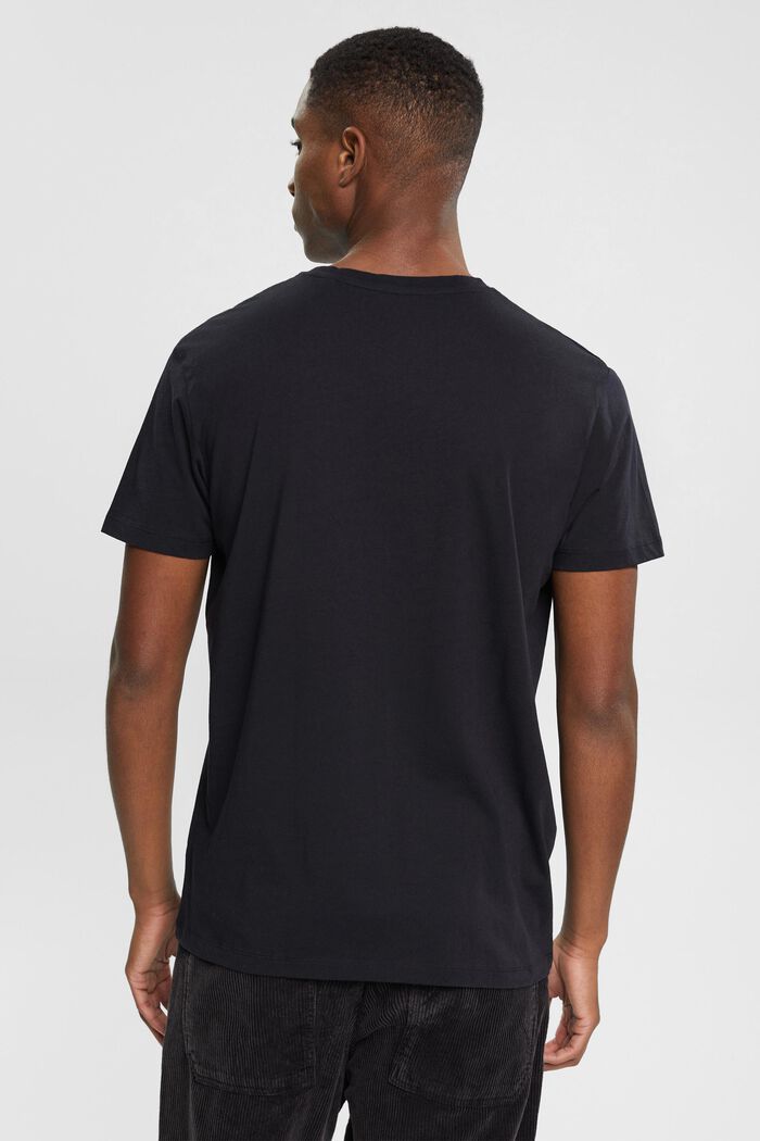 T-shirt med tryck på bröstet, BLACK, detail image number 3
