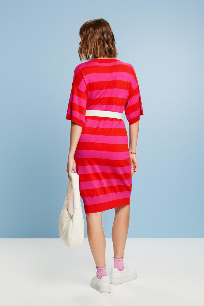 Randig stickad oversize-klänning, RED, detail image number 2
