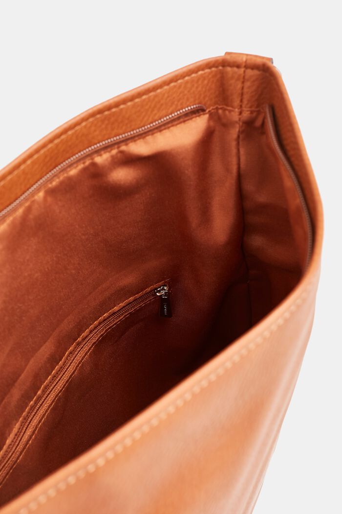 Övervikbar väska i skinnlook, RUST BROWN, detail image number 3