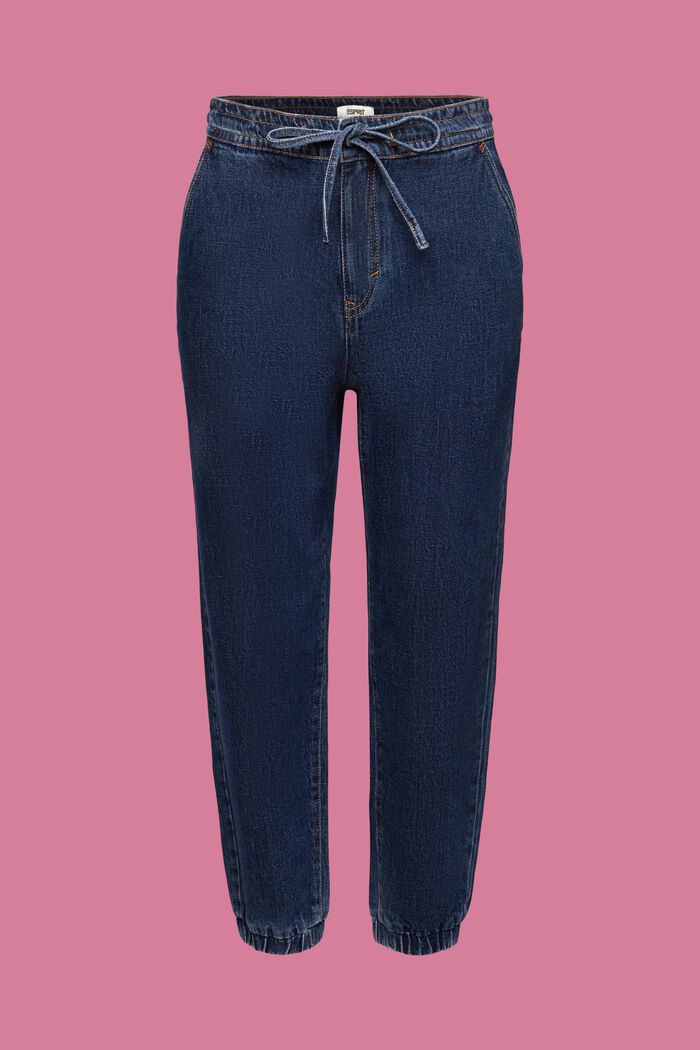 Jeans i joggingmodell, BLUE DARK WASHED, detail image number 7