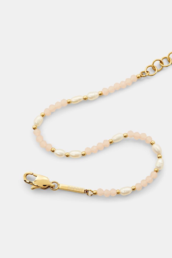 Armband i rostfritt stål med pärlor, GOLD, detail image number 1