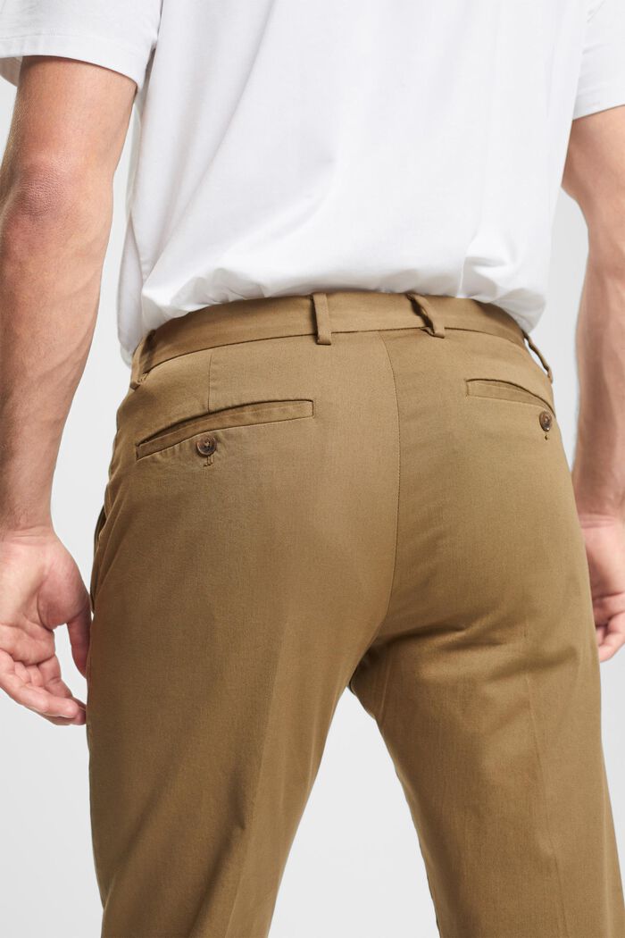 Stretch-chinos i bomull, BEIGE, detail image number 4